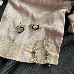 Elegant Silver and Crystal Earrings Bundle
